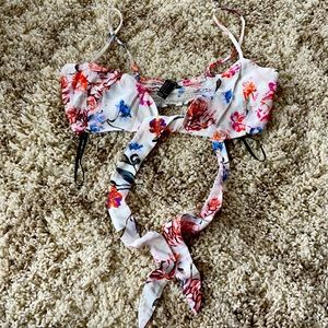 Forever 21 floral wrap crop top
